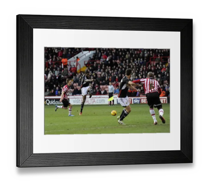 Framed Print : Jay Emmanuel-Thomas Goes for Glory: Sheffield United vs. Bristol City, 2014