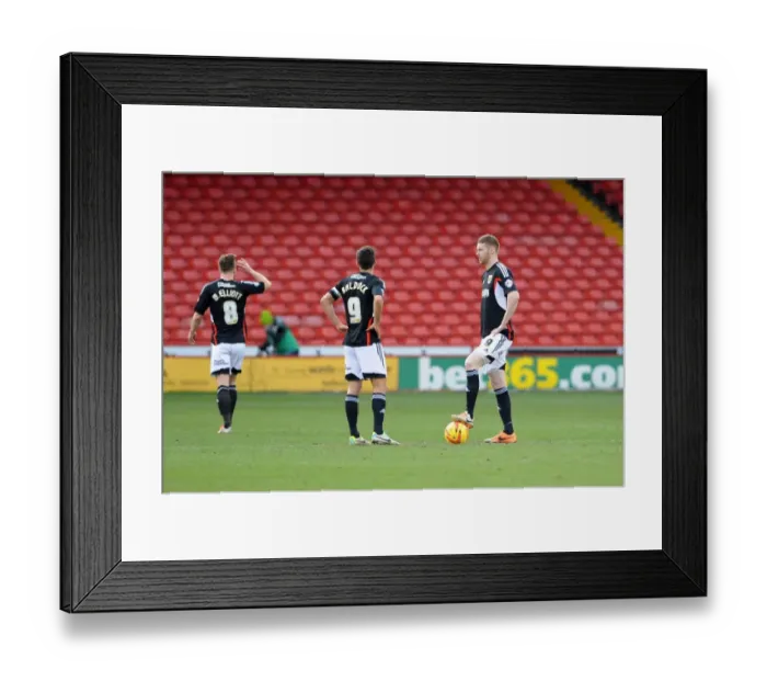 Framed Print : 3-0 Overwhelm: Pearson Pauses Amid Sheffield United's Dominance (Bristol City vs Sheffield United, 2014) Framed Print : 3-0 Overwhelm: Pearson Pauses Amid Sheffield United's Dominance (Bristol City vs Sheffield United, 2014)