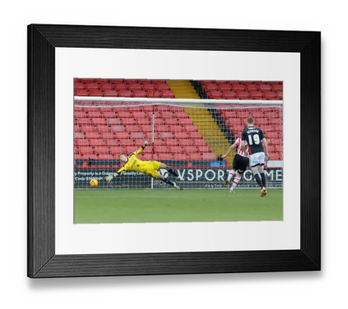 Framed Print : Jose Baxter Scores the Penalty: Sheffield United vs. Bristol City, 2014 - Football Action Image