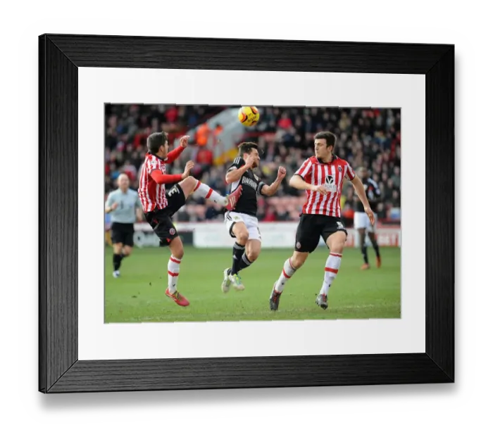 Framed Print : Bob Howard Clears Under Pressure: Sheffield United vs. Bristol City, 2014