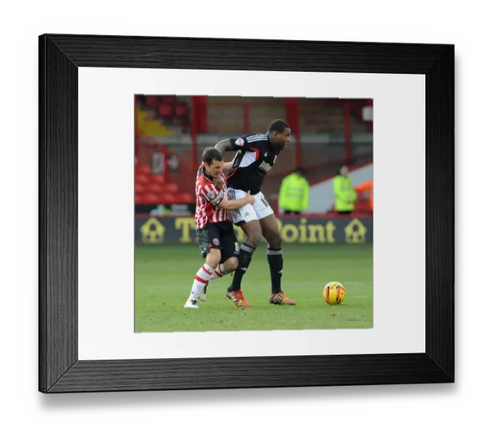 Framed Print : Michael Doyle vs Jay Emmanuel-Thomas: Intense Battle for the Ball in Sheffield United vs Bristol City Football Match, 2014 Framed Print : Michael Doyle vs Jay Emmanuel-Thomas: Intense Battle for the Ball in Sheffield United vs Bristol City Football Match, 2014