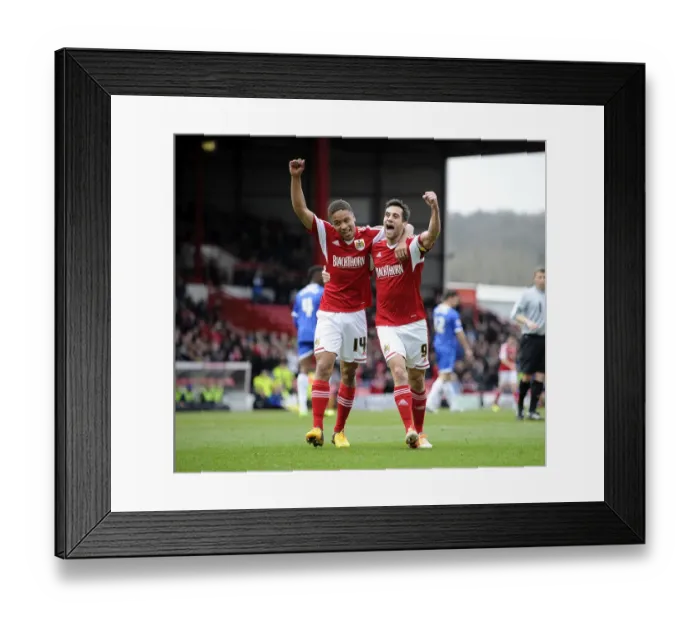 Framed Print : Baldock and Reid: Celebrating Glory – Bristol City's Unforgettable Goal vs. Gillingham (Sky Bet League One, 2014) Framed Print : Baldock and Reid: Celebrating Glory – Bristol City's Unforgettable Goal vs. Gillingham (Sky Bet League One, 2014)