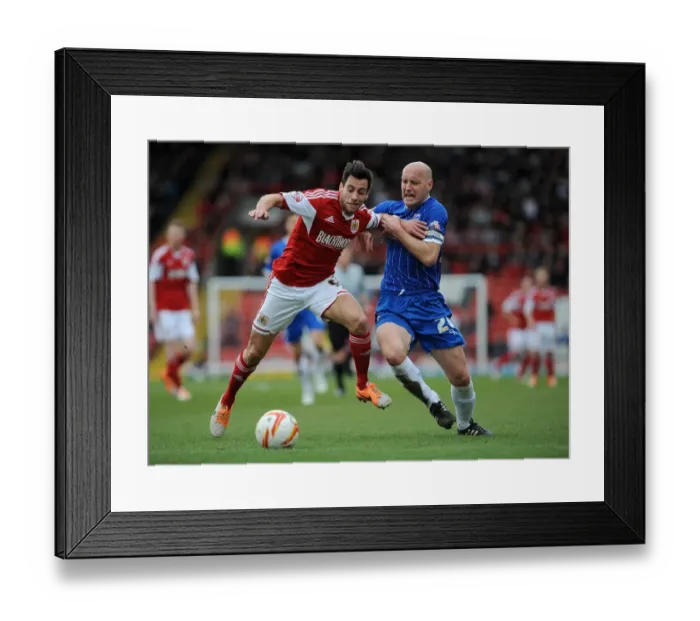 Framed Print : Bristol City vs Gillingham: Sam Baldock vs Adam Barrett Clash at Ashton Gate, Sky Bet League One, 01 / 03 / 2014 Framed Print : Bristol City vs Gillingham: Sam Baldock vs Adam Barrett Clash at Ashton Gate, Sky Bet League One, 01 / 03 / 2014