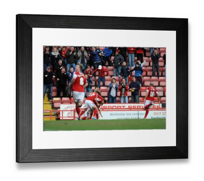 Framed Print : Bristol City's Simon Gillett Scores Game-winning Goal: Euphoric Celebration with Team Mates Framed Print : Bristol City's Simon Gillett Scores Game-winning Goal: Euphoric Celebration with Team Mates