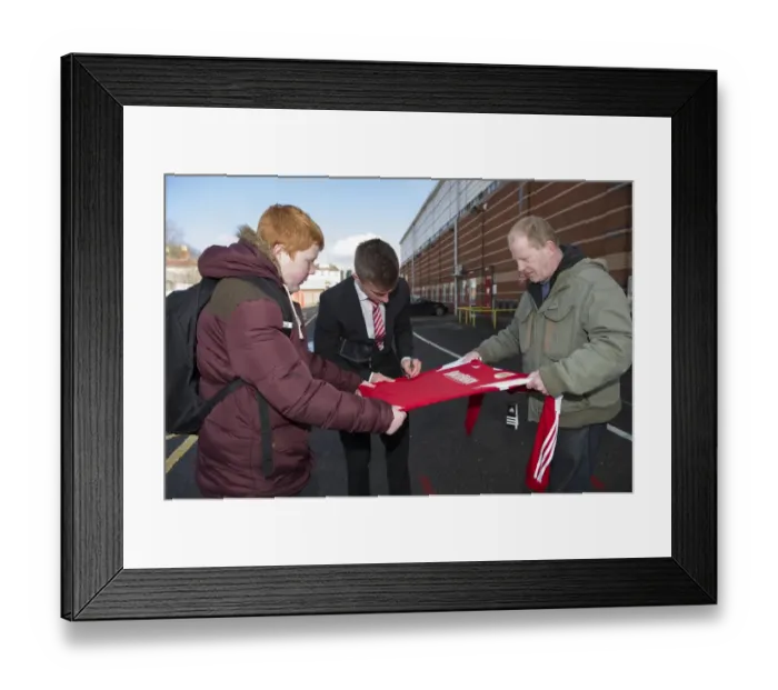 Framed Print : Bristol City's Joe Bryan Connects with Fans: Autograph Signing Session at Ashton Gate (Bristol City v Gillingham, Sky Bet League One)