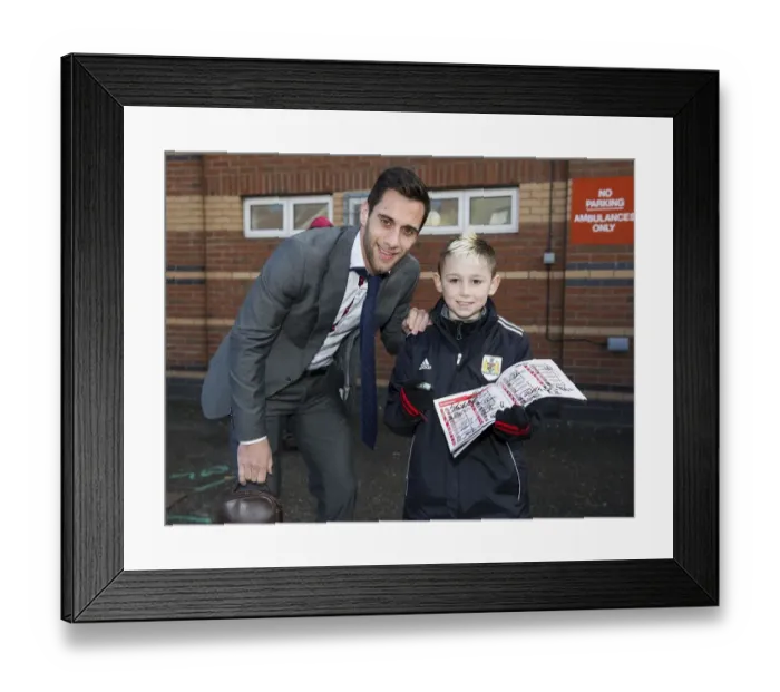 Framed Print : Bristol City's Sam Baldock and Young Fan Share a Moment at Ashton Gate - Bristol City v Gillingham, Sky Bet League One Framed Print : Bristol City's Sam Baldock and Young Fan Share a Moment at Ashton Gate - Bristol City v Gillingham, Sky Bet League One