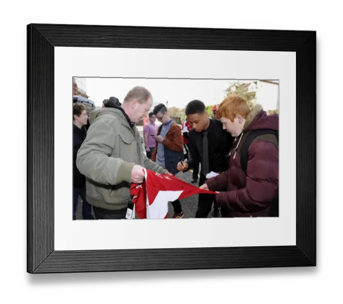 Framed Print : Bobby Reid of Bristol City Signing Autographs for Fans during Bristol City v Gillingham Match, Sky Bet League One
