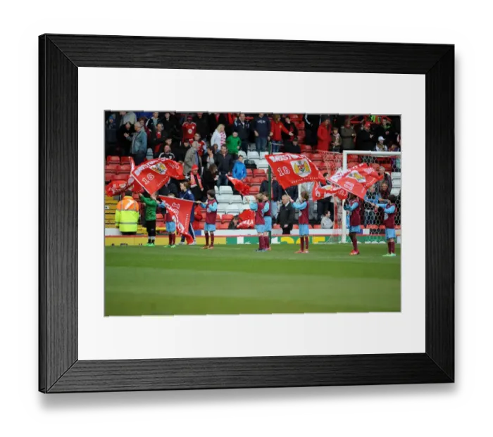 Framed Print : Bristol City Football Club: Reading vs Yeovil Town, Flag Bearers at Madejski Stadium, Sky Bet Championship (01 / 03 / 2014) Framed Print : Bristol City Football Club: Reading vs Yeovil Town, Flag Bearers at Madejski Stadium, Sky Bet Championship (01 / 03 / 2014)