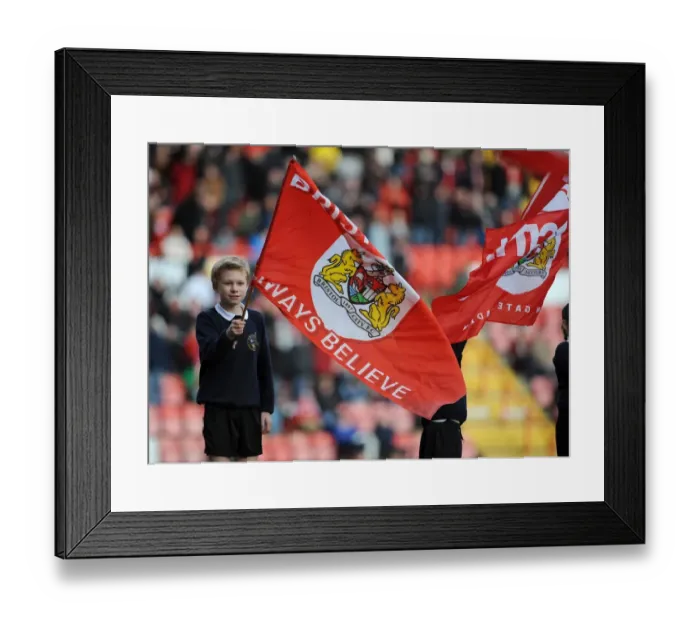 Framed Print : Bristol City Flag Bearers: March 1, 2014 - Sky Bet League One Match Against Gillingham Framed Print : Bristol City Flag Bearers: March 1, 2014 - Sky Bet League One Match Against Gillingham
