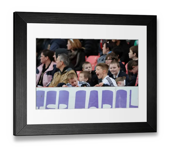 Framed Print : Young Fan's Excitement at Bristol City vs Gillingham Football Match, Ashton Gate, 2014