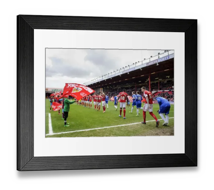 Framed Print : Bristol City Players Take the Field Against Gillingham in Sky Bet League One, March 2014