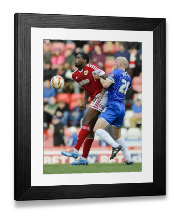 Framed Print : Intense Battle: Jay Emmanuel-Thomas vs Adam Barrett - Sky Bet League One Clash at Ashton Gate (01.03.2014) Framed Print : Intense Battle: Jay Emmanuel-Thomas vs Adam Barrett - Sky Bet League One Clash at Ashton Gate (01.03.2014)