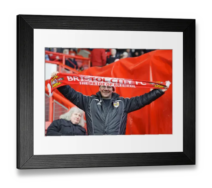 Framed Print : Bristol City and Flag at Ashton Gate before Bristol City v Gillingham, Sky Bet League One Match Framed Print : Bristol City and Flag at Ashton Gate before Bristol City v Gillingham, Sky Bet League One Match