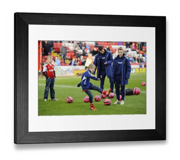 Framed Print : Half Time Fun: Children's Competition at Bristol City vs. Gillingham Football Match Framed Print : Half Time Fun: Children's Competition at Bristol City vs. Gillingham Football Match
