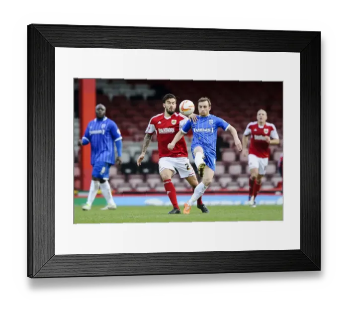 Framed Print : Marlon Pack vs. Charlie Lee: Intense Midfield Battle at Ashton Gate - Bristol City vs. Gillingham, Sky Bet League One Framed Print : Marlon Pack vs. Charlie Lee: Intense Midfield Battle at Ashton Gate - Bristol City vs. Gillingham, Sky Bet League One