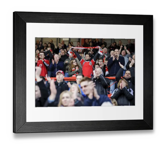 Framed Print : Bristol City's Euphoric Fans Celebrate 2-1 Victory over Gillingham at Ashton Gate, 2014