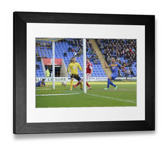 Framed Print : Mkandawire's Own Goal: Shrewsbury Town vs. Bristol City, March 8, 2014 Framed Print : Mkandawire's Own Goal: Shrewsbury Town vs. Bristol City, March 8, 2014