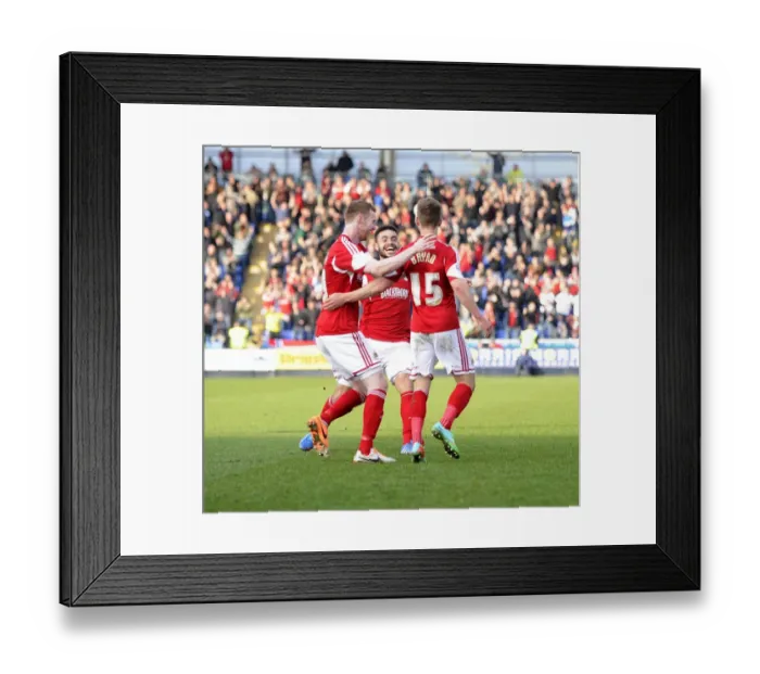 Framed Print : Bristol City's Joe Bryan Scores the Winning Goal vs Shrewsbury Town, Sky Bet League One