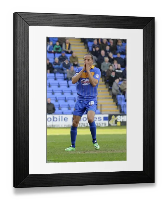 Framed Print : Dejected Mkandawire Scores Own Goal for Bristol City Against Shrewsbury Town Framed Print : Dejected Mkandawire Scores Own Goal for Bristol City Against Shrewsbury Town