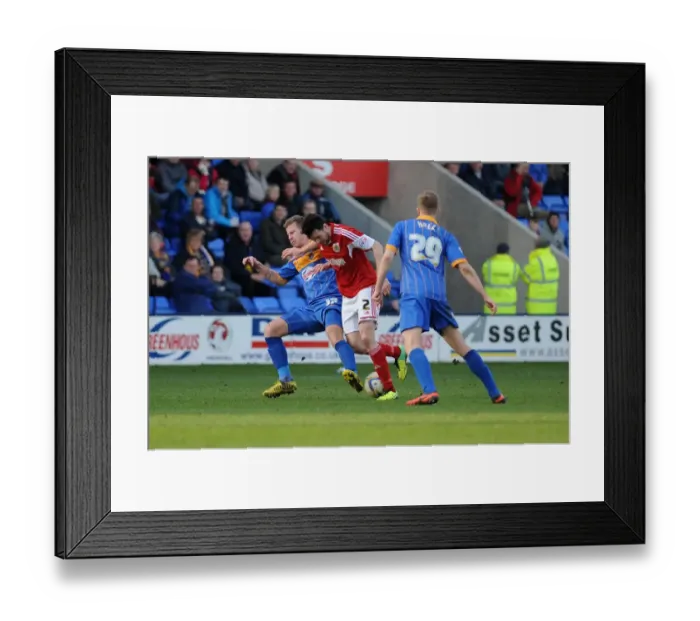 Framed Print : Brendan Moloney vs Paul Parry: Intense Rivalry in Shrewsbury Town vs Bristol City Football Match, March 2014 Framed Print : Brendan Moloney vs Paul Parry: Intense Rivalry in Shrewsbury Town vs Bristol City Football Match, March 2014