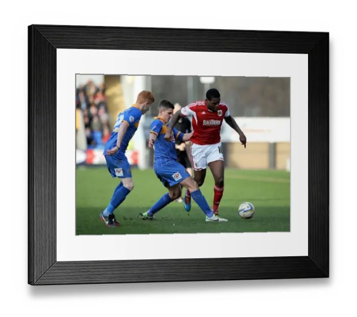 Framed Print : Jay Emmanuel-Thomas Faces Off in Shrewsbury Town vs. Bristol City Football Match, Sky Bet League One Framed Print : Jay Emmanuel-Thomas Faces Off in Shrewsbury Town vs. Bristol City Football Match, Sky Bet League One