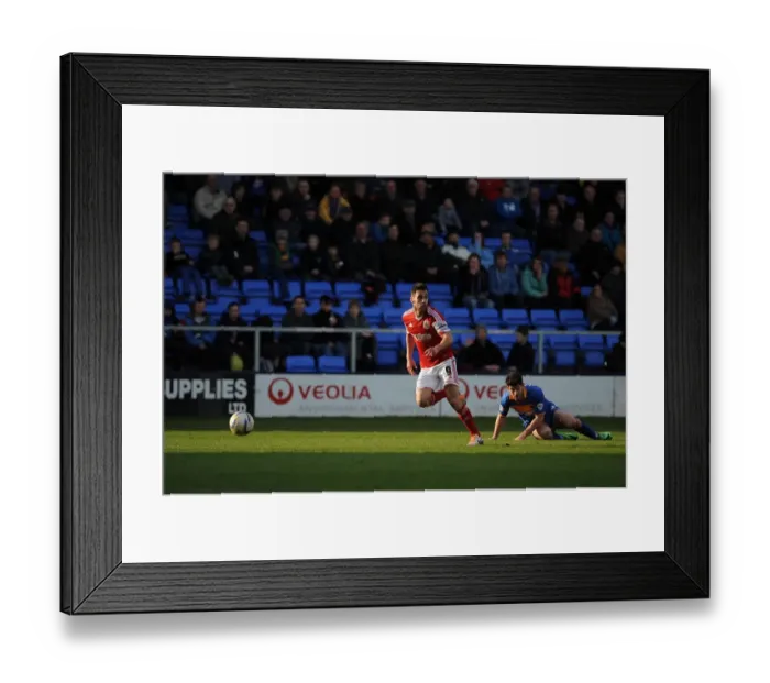 Framed Print : Bristol City's Sam Baldock Breaks Away in Shrewsbury Town Showdown
