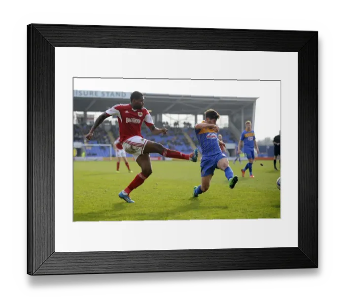 Framed Print : Jay Emmanuel-Thomas Crosses Ball in Shrewsbury Town vs. Bristol City Football Match, Sky Bet League One Framed Print : Jay Emmanuel-Thomas Crosses Ball in Shrewsbury Town vs. Bristol City Football Match, Sky Bet League One