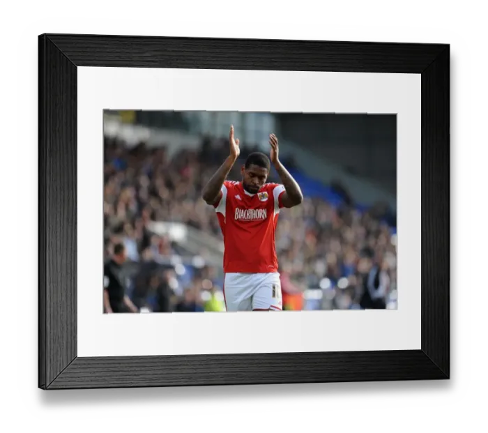 Framed Print : Bristol City's Jay Emmanuel-Thomas Scores at Shrewsbury Town, March 8, 2014