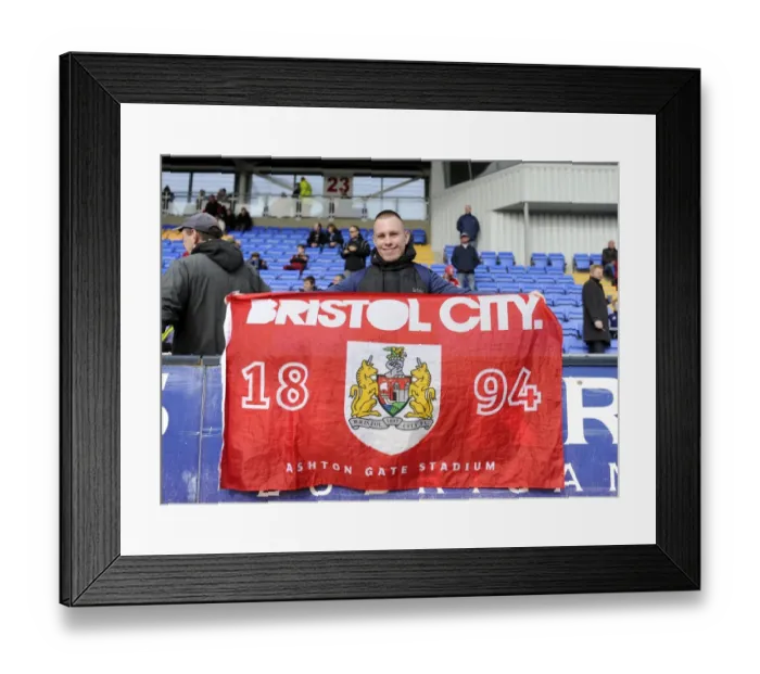 Framed Print : Passionate Bristol City Fan Waves Flag at Shrewsbury Town Match, Sky Bet League One, 2014 Framed Print : Passionate Bristol City Fan Waves Flag at Shrewsbury Town Match, Sky Bet League One, 2014