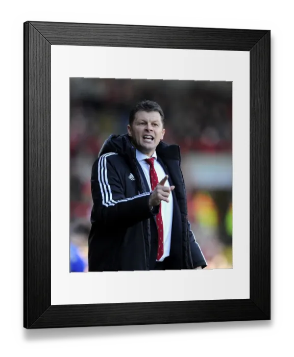 Framed Print : Steve Cotterill Leads Bristol City Against Swindon Town in Sky Bet League One, March 2014 - Football Match Image