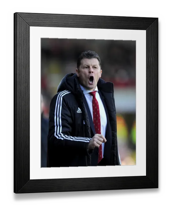 Framed Print : Steve Cotterill Leads Bristol City Against Swindon Town in Sky Bet League One, March 2014 - Football Match Image