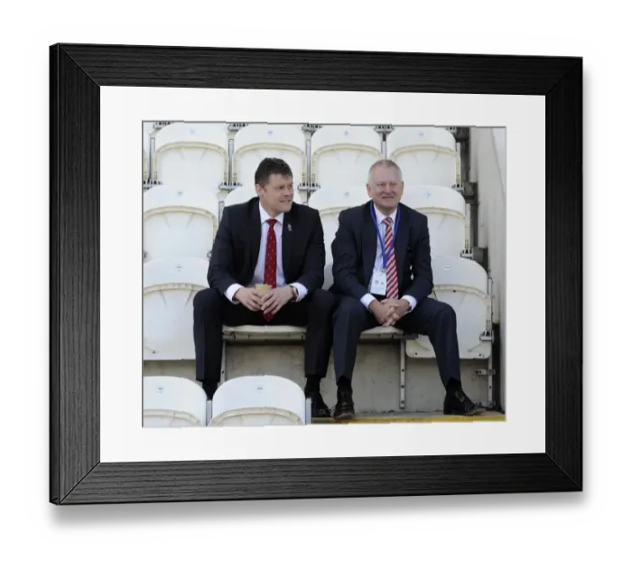 Framed Print : Bristol City: Steve Cotterill and Steve Lansdown Before Colchester United Match, 2014