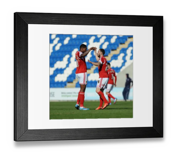 Framed Print : Bristol City: Patterson and Emmanuel-Thomas Celebrate Goal in Sky Bet League One Match against Colchester United (22 / 03 / 2014) Framed Print : Bristol City: Patterson and Emmanuel-Thomas Celebrate Goal in Sky Bet League One Match against Colchester United (22 / 03 / 2014)