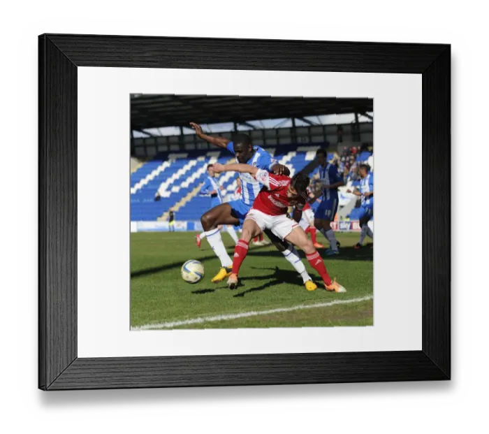 Framed Print : Bristol City's Sam Baldock vs Colchester United's Magnus Okuonghae - Intense Battle for the Ball Framed Print : Bristol City's Sam Baldock vs Colchester United's Magnus Okuonghae - Intense Battle for the Ball