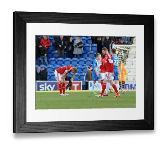 Framed Print : Bristol City's Scott Wagstaff Disappointed in 2-2 Draw Against Colchester United Framed Print : Bristol City's Scott Wagstaff Disappointed in 2-2 Draw Against Colchester United