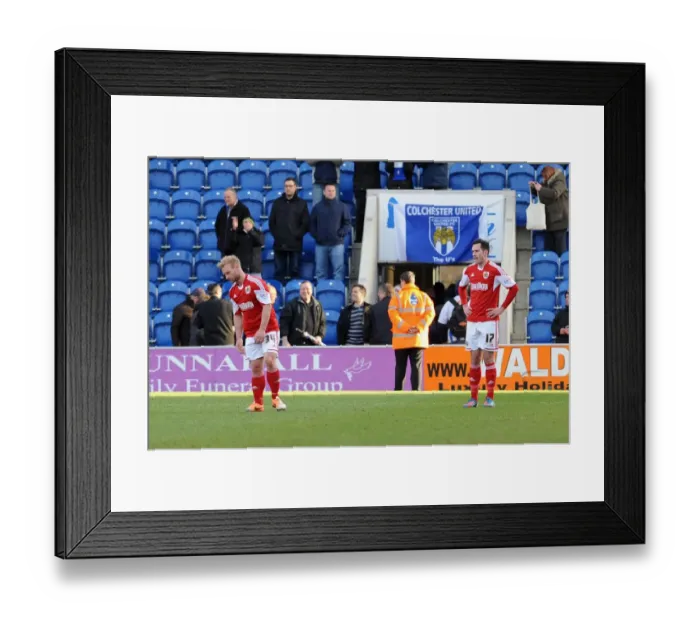 Framed Print : Dejected Moment: Gillett and Cunningham of Bristol City After Colchester Defeat Framed Print : Dejected Moment: Gillett and Cunningham of Bristol City After Colchester Defeat