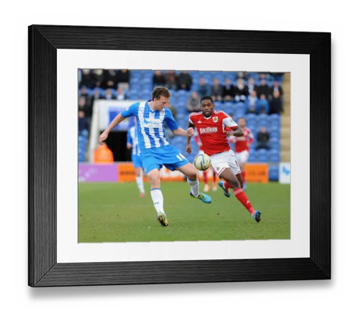 Framed Print : Bristol City's Jay Emmanuel-Thomas Chases Down Tom Eastman during Colchester United vs. Bristol City, Sky Bet League One (22 / 03 / 2014) Framed Print : Bristol City's Jay Emmanuel-Thomas Chases Down Tom Eastman during Colchester United vs. Bristol City, Sky Bet League One (22 / 03 / 2014)