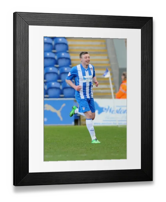 Framed Print : Freddie Sears Euphoric Goal Celebration: Colchester United vs. Bristol City (2014)