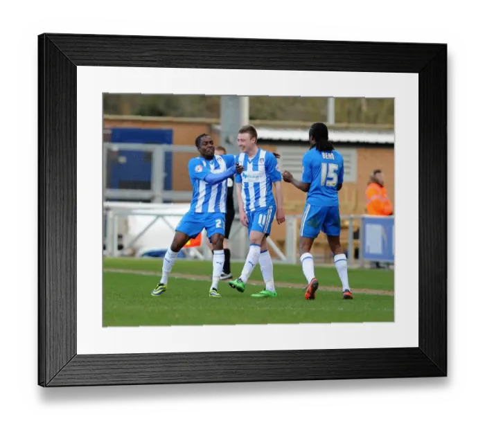 Framed Print : Freddie Sears's Goal Celebration: Colchester United vs. Bristol City, 2014 Framed Print : Freddie Sears's Goal Celebration: Colchester United vs. Bristol City, 2014