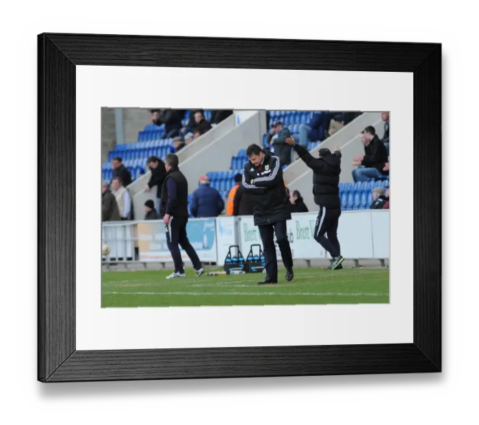 Framed Print : Steve Cotterill's Disappointment: Colchester United Scores Against Bristol City Framed Print : Steve Cotterill's Disappointment: Colchester United Scores Against Bristol City