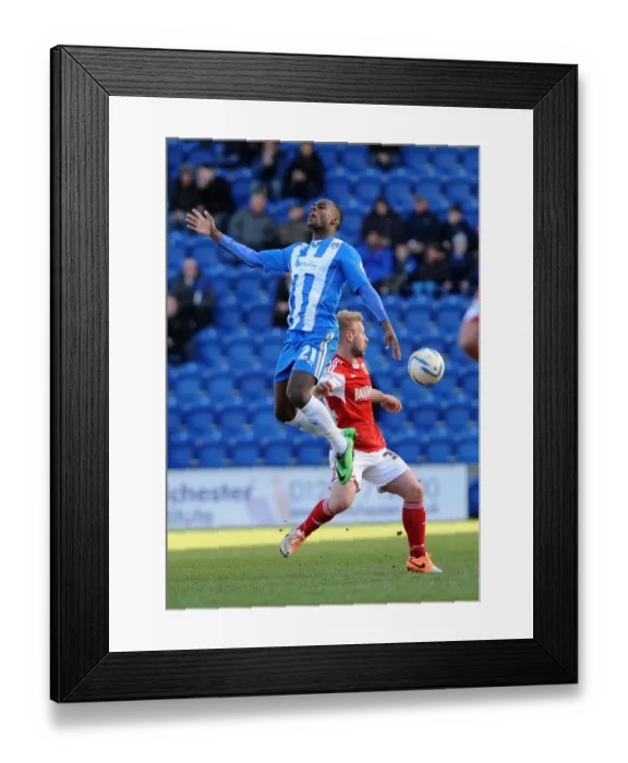Framed Print : Intense Rivalry: Massey vs. Gillett - Bristol City vs. Colchester United Football Match