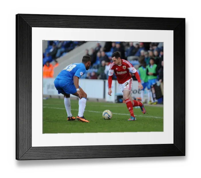 Framed Print : Bristol City's Greg Cunningham vs. Colchester United's Alie Sesay: Intense Moment from the Colchester United v Bristol City Football Match, Sky Bet League One (March 22, 2014) Framed Print : Bristol City's Greg Cunningham vs. Colchester United's Alie Sesay: Intense Moment from the Colchester United v Bristol City Football Match, Sky Bet League One (March 22, 2014)