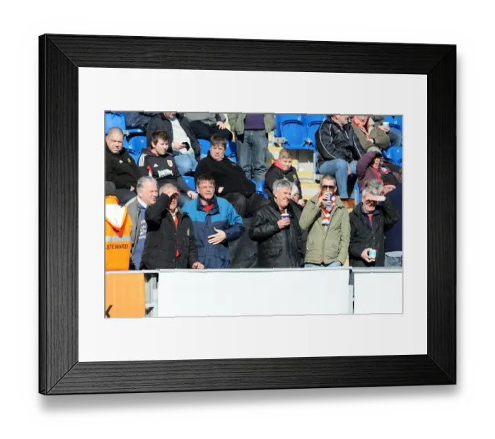 Framed Print : Bristol City Fans Passionate Support at Colchester United vs. Bristol City, Sky Bet League One (22 / 03 / 2014)