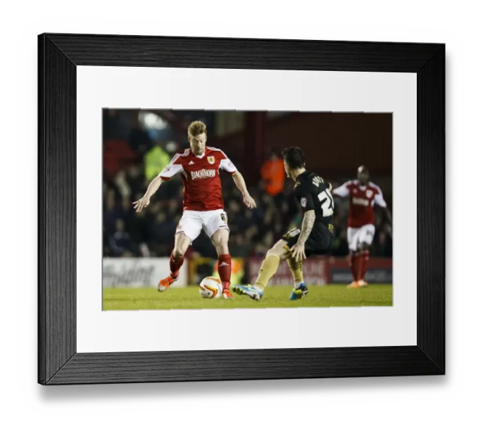 Framed Print : Bristol City vs Port Vale: Intense Midfield Battle Between Wade Elliott and Billy Knott Framed Print : Bristol City vs Port Vale: Intense Midfield Battle Between Wade Elliott and Billy Knott