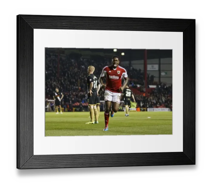 Framed Print : Bristol City's Jay Emmanuel-Thomas Scores Opening Goal Against Port Vale in Sky Bet League One, 2014 Framed Print : Bristol City's Jay Emmanuel-Thomas Scores Opening Goal Against Port Vale in Sky Bet League One, 2014
