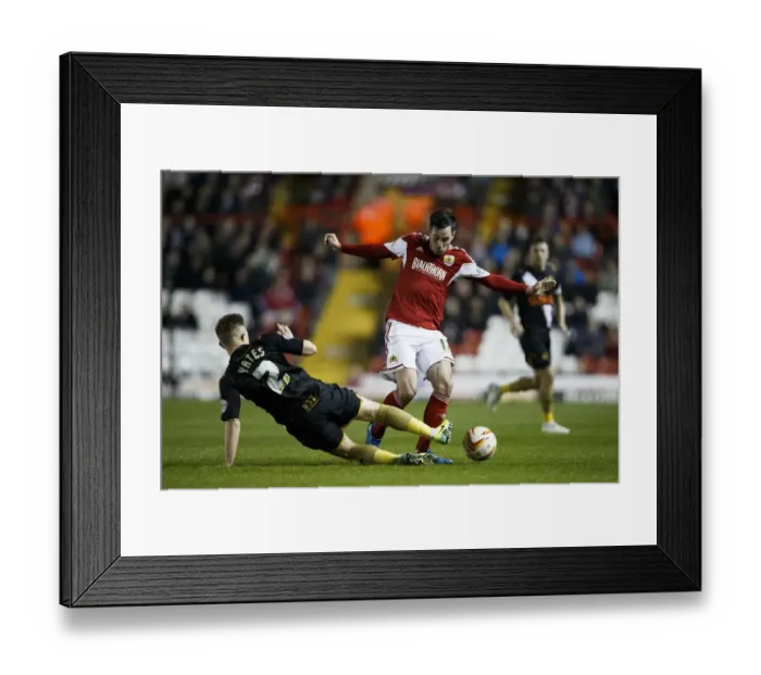 Framed Print : Intense Rivalry: Cunningham vs. Yates in Bristol City vs Port Vale Football Clash Framed Print : Intense Rivalry: Cunningham vs. Yates in Bristol City vs Port Vale Football Clash