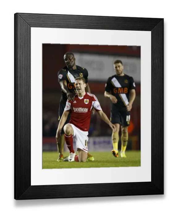 Framed Print : Bristol City vs Port Vale: Scott Wagstaff Reacts to Foul by Anthony Griffith Framed Print : Bristol City vs Port Vale: Scott Wagstaff Reacts to Foul by Anthony Griffith