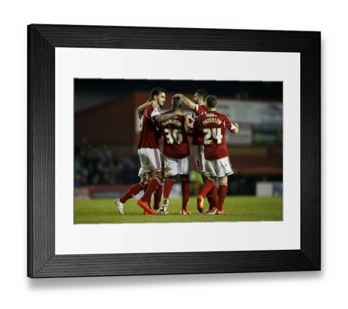Framed Print : Bristol City Celebrates 2-0 Lead Over Port Vale, Nyron Nosworthy Scores Framed Print : Bristol City Celebrates 2-0 Lead Over Port Vale, Nyron Nosworthy Scores