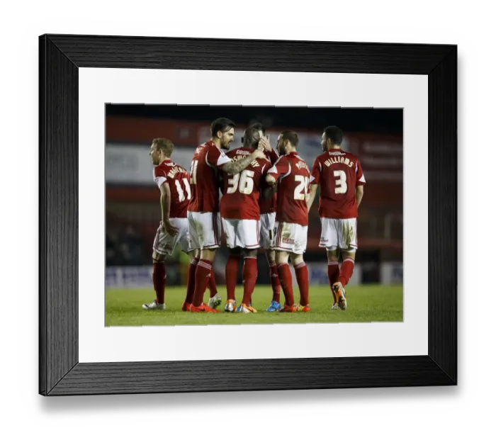 Framed Print : Bristol City's Nyron Nosworthy Scores the Team's Second Goal against Port Vale for a 2-0 Lead in Sky Bet League One (2014) Framed Print : Bristol City's Nyron Nosworthy Scores the Team's Second Goal against Port Vale for a 2-0 Lead in Sky Bet League One (2014)
