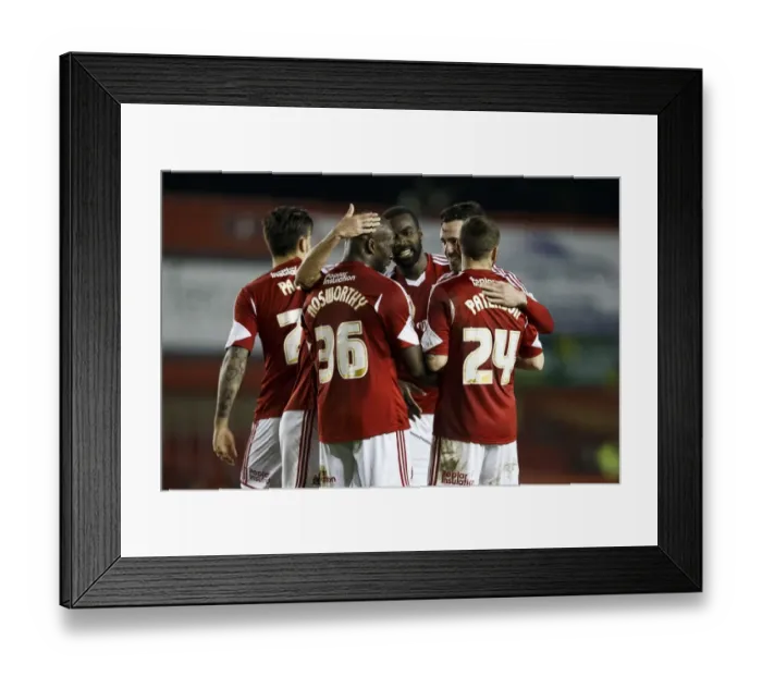 Framed Print : Bristol City's Nyron Nosworthy Scores the Second Goal: 2-0 Lead over Port Vale in Sky Bet League One (2014) Framed Print : Bristol City's Nyron Nosworthy Scores the Second Goal: 2-0 Lead over Port Vale in Sky Bet League One (2014)